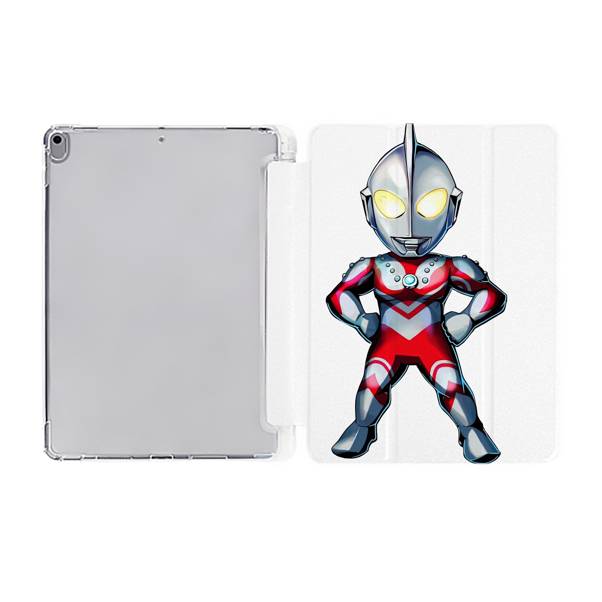 （画像用） ウルトラマン Ultraman IPad ケース ペン収納付き 三つ折りスタンド PUレザー×シリコン 対応機種9.5/10.5/10.9インチ